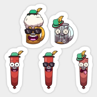 Funny Oktoberfest Cartoon Sticker Pack Sticker